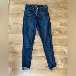 Joe’s high rise skinny jeans with button fly